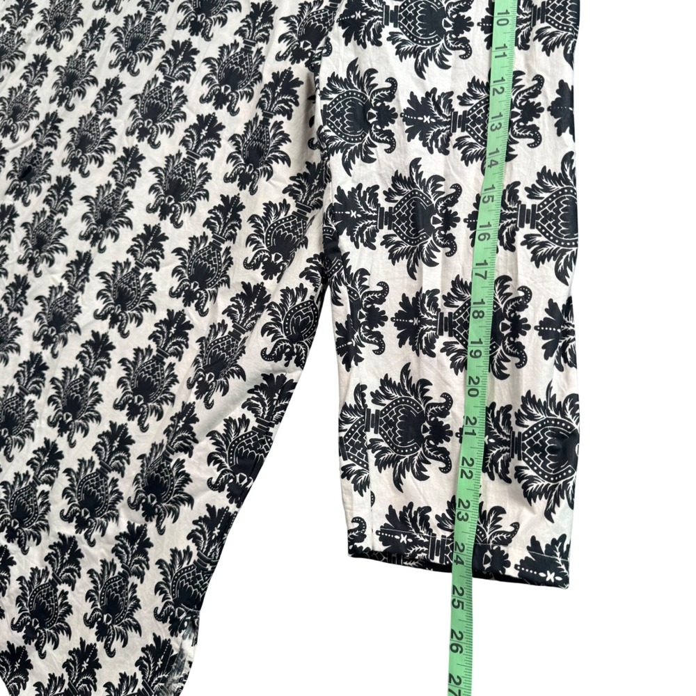 Malabar Bay Pineapple Block Print Womens Tunic L Black White Cotton Boho Resort - Picture 7 of 8